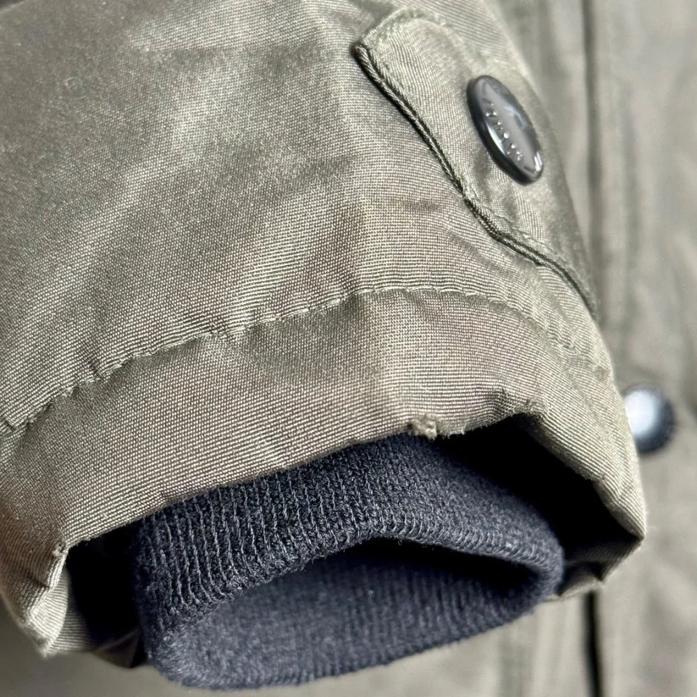 Ben Sherman Youth Faux Fur Trim Hooded Parka Puffer Coat in Olive Green Sz S (8)